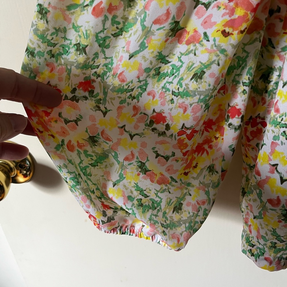 LOFT Multicolor Floral Smocked Blouse - Picture 2 of 5